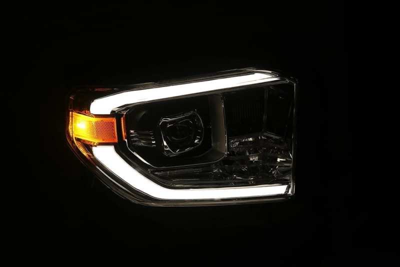 AlphaRex 14-20 Toyota Tundra LUXX LED Proj Headlights Plank Style Alpha Black w/Activ Light/DRL