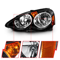 Thumbnail for ANZO 2002-2004 Acura Rsx Crystal Headlights Black