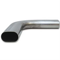 Thumbnail for Granatelli 3in Oval Stainless Steel Horizontal 90 Deg Bend 4.5in Bend Radius Tubing
