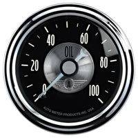 Thumbnail for Autometer Prestige Series Black Diamond 2-1/16in 0-100 PSI Mechanical Oil Pressure Gauge