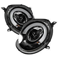Thumbnail for Spyder Mini Cooper 2007-2012 Projector Headlights Halogen Model Only - DRL Black PRO-YD-MC07-DRL-BK