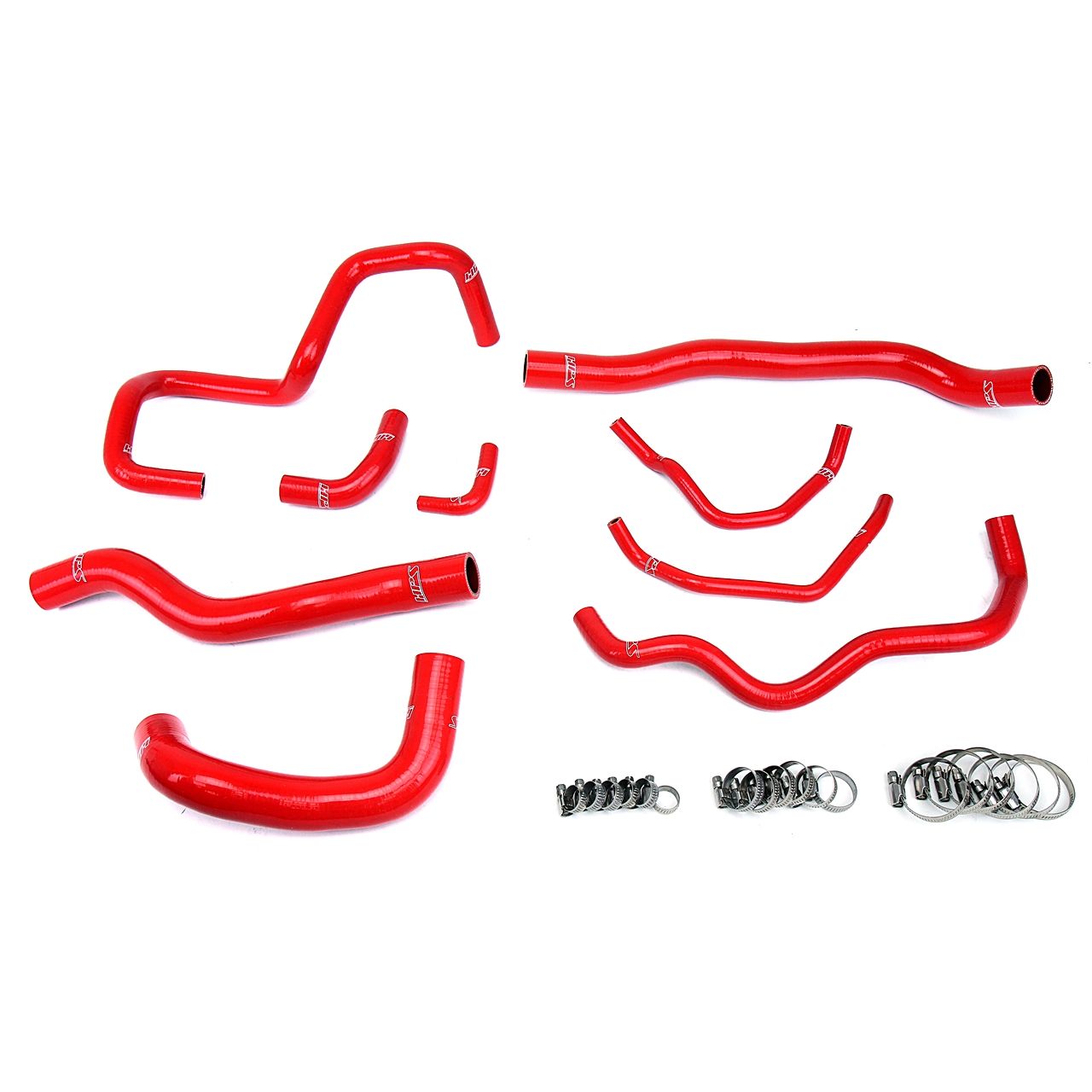 HPS Red Reinforced Silicone Radiator Hose Kit Coolant for Mazda 06-07 Mazdaspeed 6 2.3L Turbo
