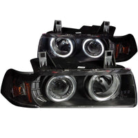 Thumbnail for ANZO 1992-1998 BMW 3 Series E36 Projector Headlights w/ Halo Black G2 1 pc