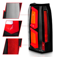 Thumbnail for ANZO 2015-2020 Chevrolet Tahoe LED Tail Lights w/ Light Bar Black Housing Clear Lens