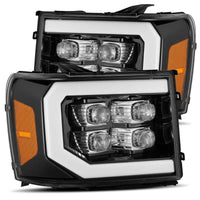 Thumbnail for AlphaRex 07-13 GMC 1500HD NOVA LED Proj Headlights Plank - Jet Black w/Activ Light/Seq Signal/DRL