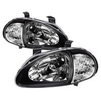 Thumbnail for Xtune Honda Del Sol 93-97 1Pc Crystal Headlights Black HD-ON-HDEL93-1P-BK
