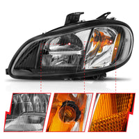 Thumbnail for ANZO 2002-2014 Freightliner M2 LED Crystal Headlights Black Housing w/ Clear Lens (Pair)
