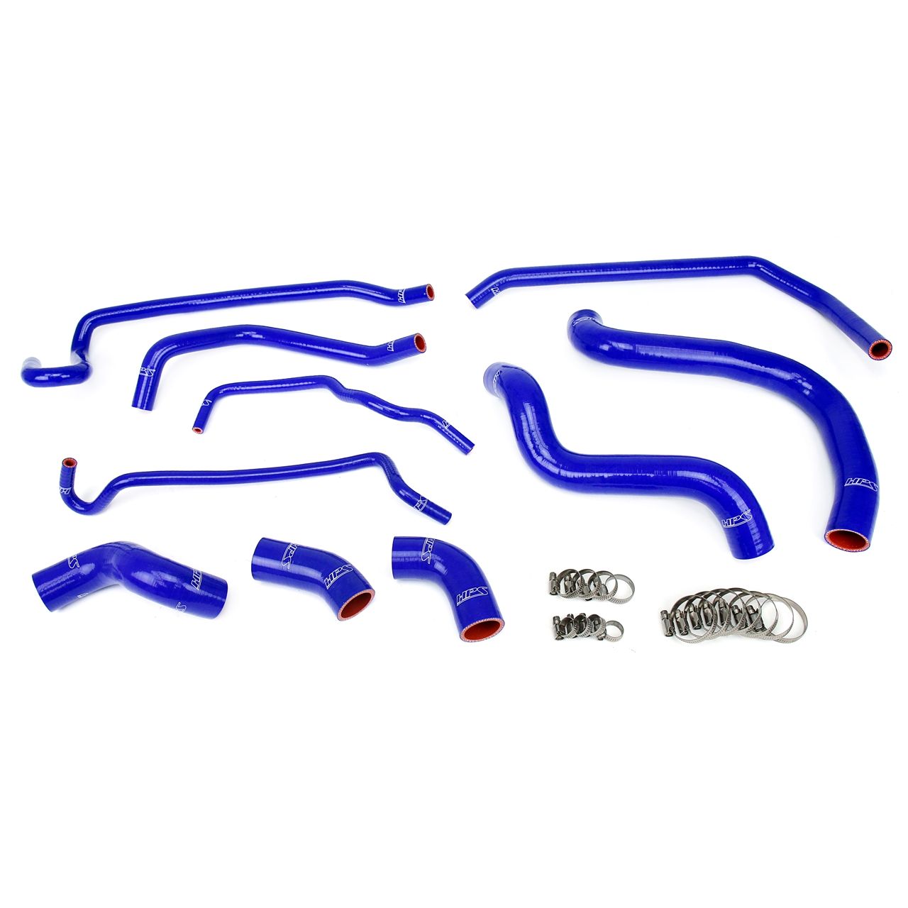 HPS Blue Reinforced Silicone Radiator and Heater Hose Kit Coolant for Ford 11-14 Mustang GT 5.0L V8 & Boss 302