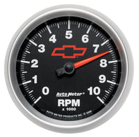 Thumbnail for AutoMeter Gauge Tachometer 3-3/8in. 10K RPM In-Dash Chevy Red Bowtie Black