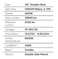 Thumbnail for Go Rhino Xplor Blackout Series Dbl Row LED Light Bar (Side/Track Mount) 40in. - Blk