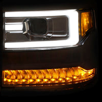 Thumbnail for ANZO 16-17 Chevy Silverado 1500 Projector Headlights Plank Style Design Chrome w/ Amber