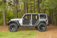 Thumbnail for Rugged Ridge Fortis Tube Door Covers Full Set Black 18-20 Jeep Wrangler JLU