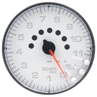 Thumbnail for Autometer Spek-Pro Gauge Tachometer 5in 11K Rpm W/Shift Light & Peak Mem White/Black