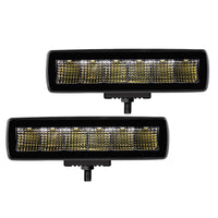 Thumbnail for Go Rhino Xplor Blackout Series Sixline LED Flood Light Kit (Surface/Threaded Stud Mnt) - Blk (Pair)