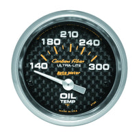 Thumbnail for Autometer Carbon Fiber 52mm 140-300 Deg F Electronic Oil Temperature Gauge