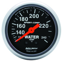 Thumbnail for Autometer 2-1/16in 120-240 Degree F Mechanical Water Temp Sport-Comp Gauge w/ 12ft Tubing