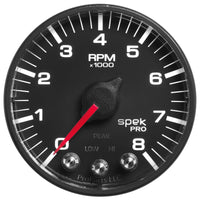 Thumbnail for Autometer Spek-Pro Black 2 1/16 inch 8K RPM Tach w/ Shift Light and Peak Memory