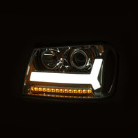 Thumbnail for ANZO 2006-2009 Chevrolet Trailblazer Projector Headlights w/ Plank Style Design Chrome w/ Amber