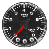 Thumbnail for Autometer Spek-Pro Gauge Tach 2 1/16in 8K Rpm W/ Shift Light & Peak Mem Blk/Chrm