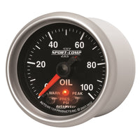 Thumbnail for Autometer Sport-Comp II 52.4mm 0-100 PSI Oil Pressure Peak & Warn w/ Electronic Control Gauge
