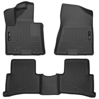 Thumbnail for Husky Liners 2017 Kia Sportage Weatherbeater Front and Second Row Black Floor Liners
