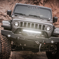 Thumbnail for Westin 18-19 Jeep Wrangler JL WJ2 Full Width Front Bumper w/Bull Bar Textured Black