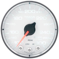 Thumbnail for Autometer Spek-Pro 2 1/16in 300 Degree F Stepper Motor W/Peak & Warn White/Black Trans Temp Gauge