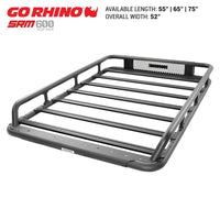 Thumbnail for Go Rhino SRM 600 Basket Style Roof Rack 55in. - Tex. Blk
