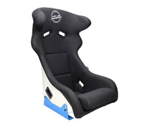 Thumbnail for NRG FRP Bucket Seat - White Finish with Arrow Embroidery And Blue Side Mount Bracket