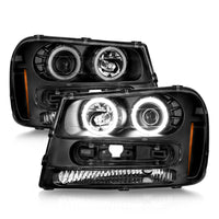Thumbnail for ANZO 02-09 Chevrolet Trailblazer (Will Not Fit 06-09 LT) Projector Headlights w/Halo Black Housing