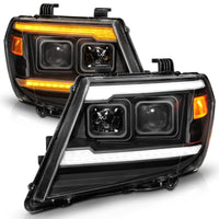 Thumbnail for ANZO 09-20 Nissan Frontier Black Projector Plank Style DRL w/ Switchback & Sequential LED DRL