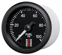 Thumbnail for Autometer Stack 52mm 0-100 PSI 1/8in NPTF Male Pro Stepper Motor Fuel Pressure Gauge - Black