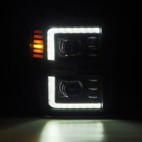 Thumbnail for AlphaRex 08-10 Ford F250-550 LUXX-Series LED Projector Headlights Black w/Activ Light/Seq Signal
