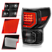 Thumbnail for Anzo 07-11 Toyota Tundra Full LED Tailights Black Housing Clear Lens G2 (w/C Light Bars)