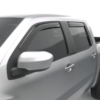 Thumbnail for EGR 2022+ Nissan Frontier In Channel Window Visors Front/Rear Set - Dark Smoke Crew Cab