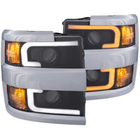 Thumbnail for ANZO Projector Headlights 15-17 Chevrolet Silverado 2500HD / 3500HD Black w/ Chrome Rim