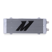 Thumbnail for Mishimoto Universal Medium Bar and Plate Dual Pass Silver Oil Cooler