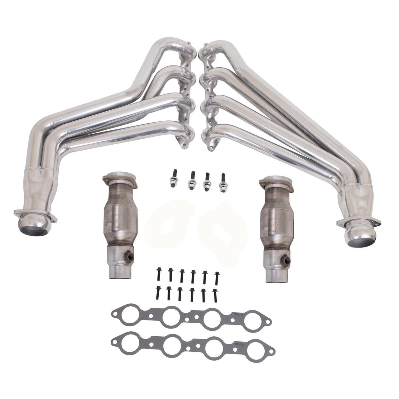 2010-2015 CAMARO LS3/L99 1-3/4 LONG TUBE HEADERS W/CATS SYSTEM (POLISHED SILVER CERAMIC)