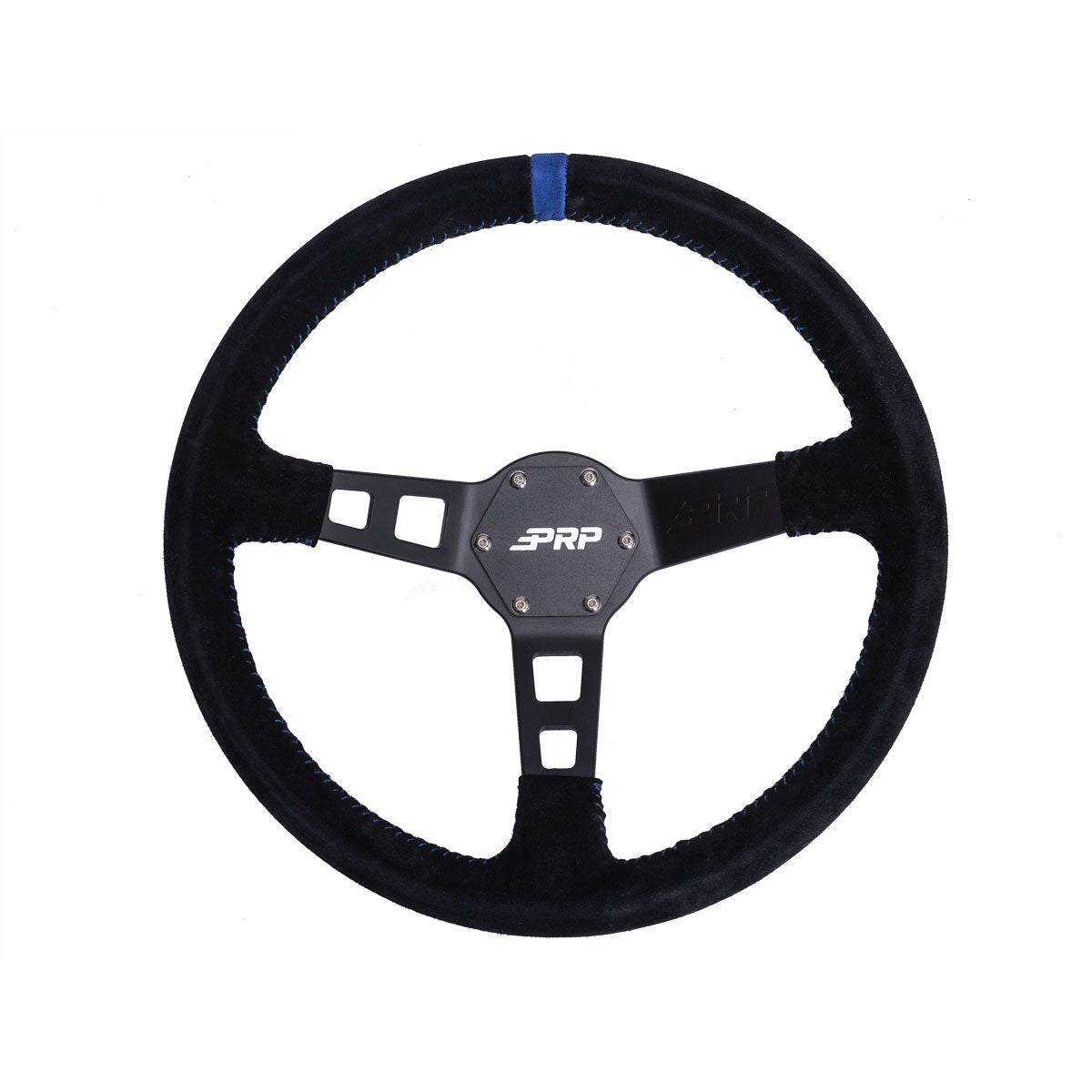 PRP Deep Dish Suede Steering Wheel- Blue