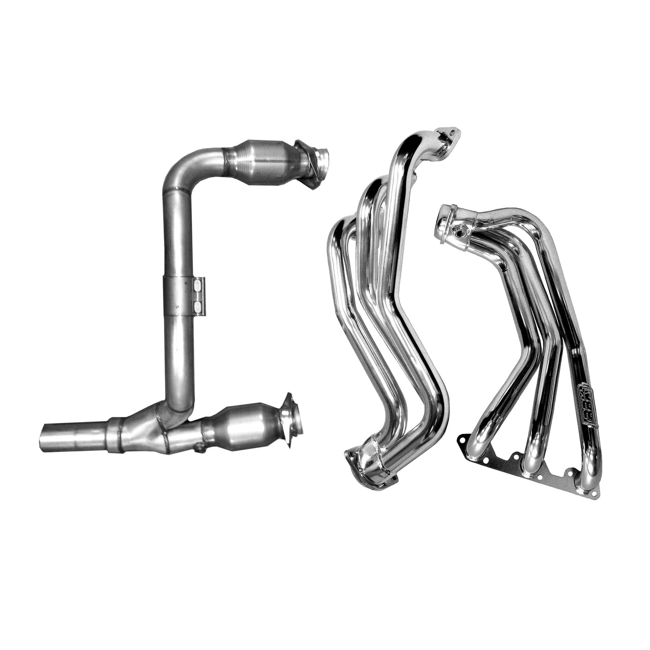 2007-2011 JEEP WRANGLER 3.8L 1-5/8 LONG TUBE HEADERS W/CATS Y PIPE (POLISHED SILVER CERAMIC)