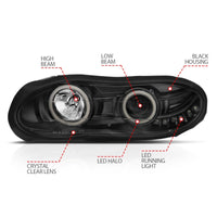 Thumbnail for ANZO 1998-2002 Chevrolet Camaro Projector Headlights w/ Halo Black