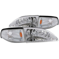 Thumbnail for ANZO 1994-1998 Ford Mustang Crystal Headlights Chrome