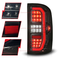 Thumbnail for ANZO 14-18 GMC Sierra 1500 Full LED Taillights Black Housing Smoke Lens (w/C Light Bars)
