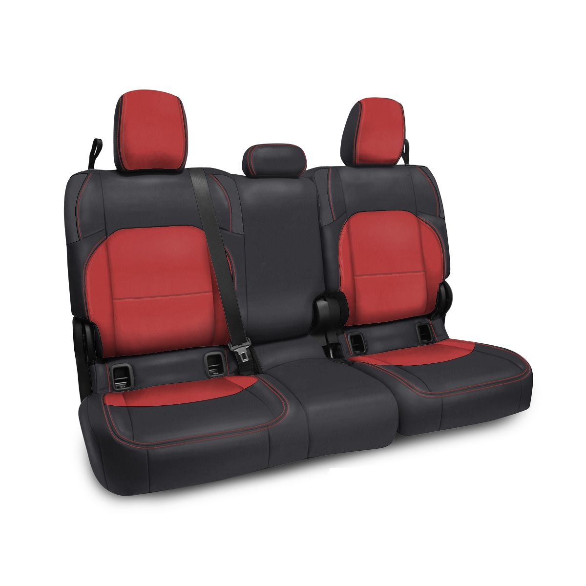 PRP 2020+ Jeep Gladiator JT Rear Bench Cover with Cloth Interior - Black/Red