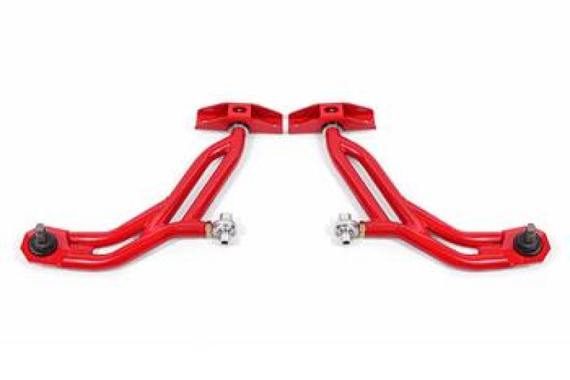 BMR 10-14 Ford Mustang Adj. Lower A-Arms w/ Delrin/Rod End / 19mm Tall Ball Joint - Red