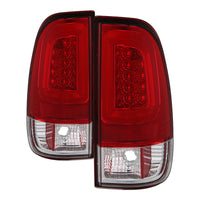 Thumbnail for Spyder 97-03 Ford F150 Stylsd. F250 V3 Light Bar LED Tail Lights - Red/Clr ALT-YD-FF15097V3-LBLED-RC