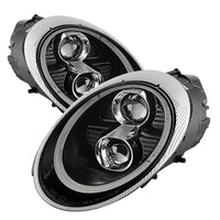 Thumbnail for Spyder Porsche 911 997 2005-2009 Projector Headlights Halogen Model DRL LED Blk PRO-YD-P99705-DRL-BK
