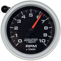 Thumbnail for AutoMeter Tachometer Gauge 10K RPM 3 3/4in Pedestal w/Ext. Shift-Light - Black Dial/Black Case