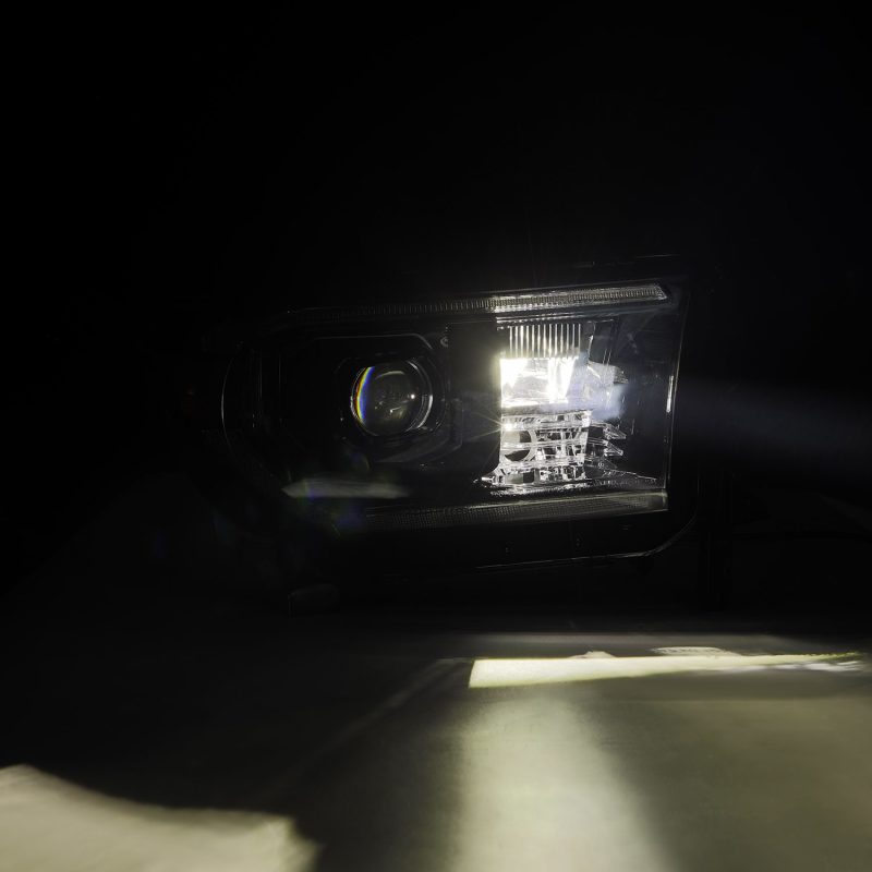 AlphaRex 07-13 Toyota Tundra / 08-17 Sequoia LUXX LED Proj HL Alpha-Blk w/Actv Light Seq. Sig + DRL