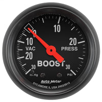 Thumbnail for Autometer Z Series 52mm 30 In Hg.-Vac. / 30 PSI Boost / Vacuum Gauge